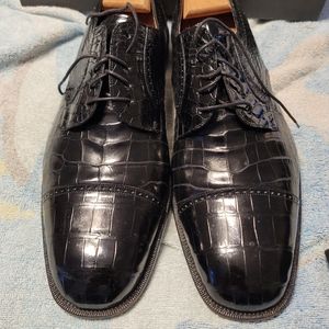 Mezlan Platinum Aligator Shoes